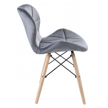 Krzesło RIPIANO VELVET 48 x 44 x 73 cm odcienie szarości 1 szt.