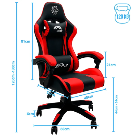 Fotel gamingowy, obrotowy, do biura, czarno czerwony nowoczesny