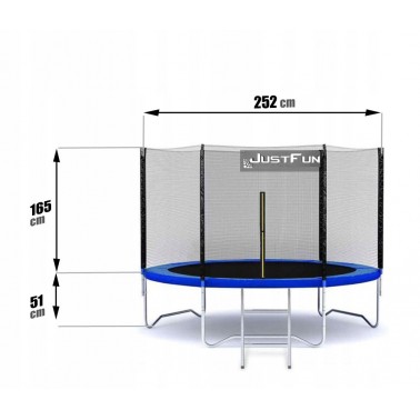 TRAMPOLINA OGRODOWA 8FT-252CM BLUE JUST FUN
