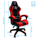 Fotel gamingowy, obrotowy, do biura, czarno czerwony nowoczesny