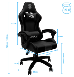 Fotel gamingowy, obrotowy, do biura, czarny nowoczesny