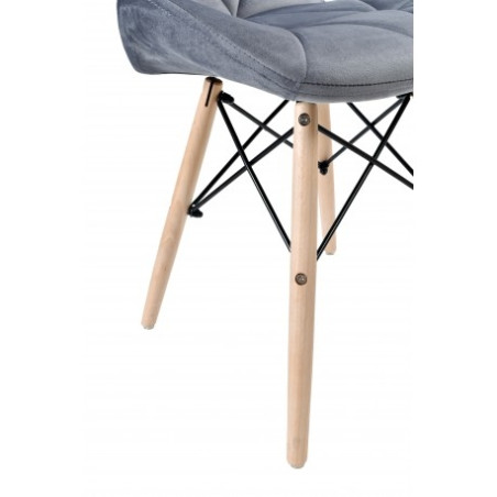 Krzesło RIPIANO VELVET 48 x 44 x 73 cm odcienie szarości 1 szt.