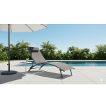 Regulowany leżak, leżanka Bali 4 poziomy odcienie szarego MEGA WYGODNY