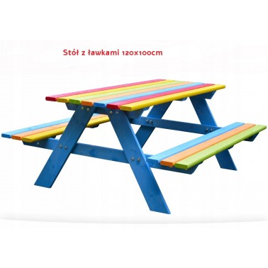 Stolik drewniany Just Fun dla dzieci 120x100cm