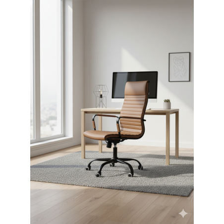Fotel obrotowy EXCLUSIVE Fotel do gabinetu Brązowy stylowy