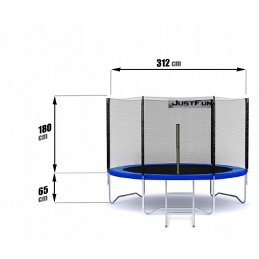 TRAMPOLINA OGRODOWA 10FT-312CM BLUE  JUST FUN
