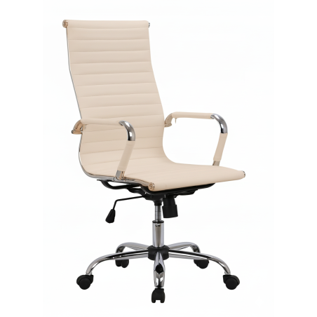 Fotel obrotowy Ergonoimczny elegancki regulowany jasny beż do biura