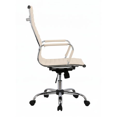 Fotel obrotowy Ergonoimczny elegancki regulowany jasny beż do biura