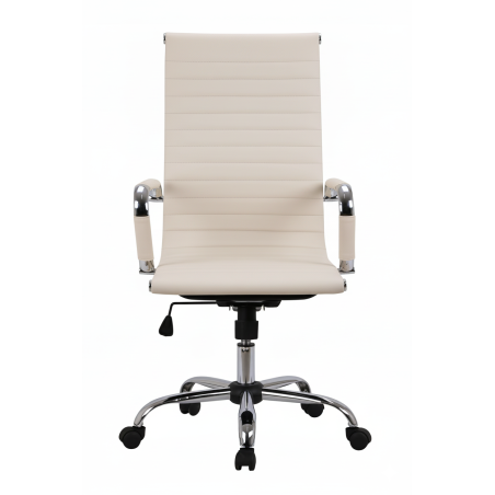 Fotel obrotowy Ergonoimczny elegancki regulowany jasny beż do biura