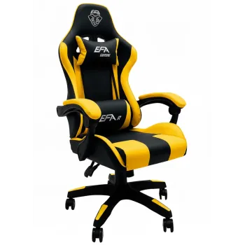 Fotel gamingowy, obrotowy, do biura, czarno zółty nowoczesny