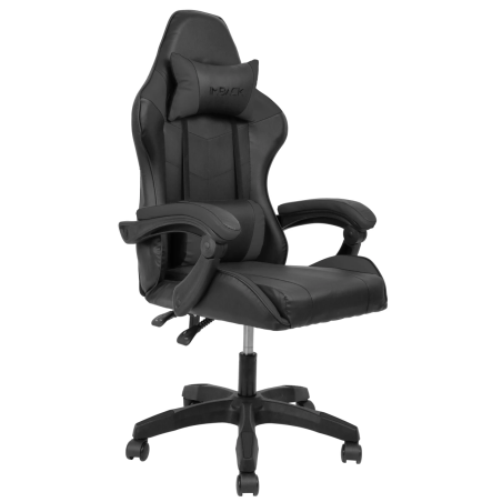 Fotel gamingowy, obrotowy, do biura, czarny nowoczesny wytrzymały