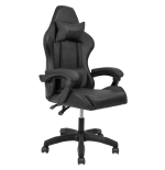 Fotel gamingowy, obrotowy, do biura, czarny nowoczesny wytrzymały