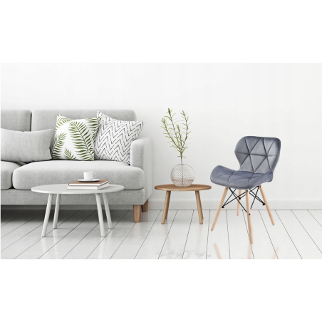 Krzesło RIPIANO VELVET 48 x 44 x 73 cm odcienie szarości 1 szt.