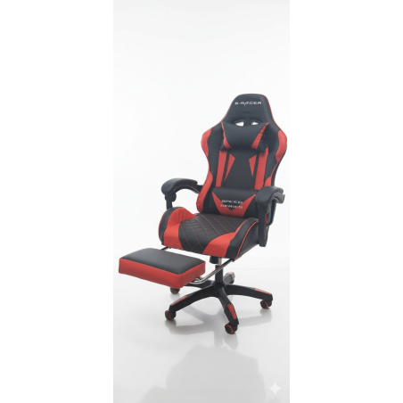 Fotel gamingowy, obrotowy, do biura, czarno czerwony nowoczesny wytrzymały