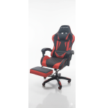 Fotel gamingowy, obrotowy, do biura, czarno czerwony nowoczesny wytrzymały