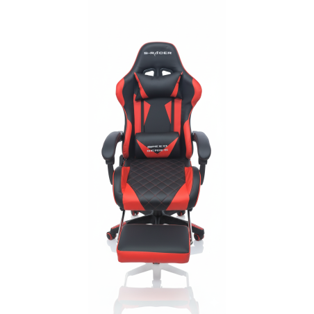 Fotel gamingowy, obrotowy, do biura, czarno czerwony nowoczesny wytrzymały