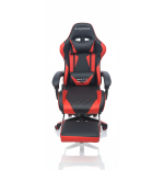 Fotel gamingowy, obrotowy, do biura, czarno czerwony nowoczesny wytrzymały