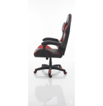 Fotel gamingowy, obrotowy, do biura, czarno czerwony nowoczesny wytrzymały