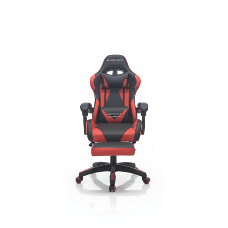 Fotel gamingowy, obrotowy, do biura, czarno czerwony nowoczesny wytrzymały