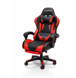 Fotel gamingowy, obrotowy, do biura, czarno czerwony nowoczesny wytrzymały