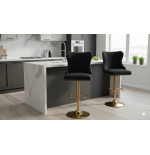 Hoker barowy,do kuchni, salonu, pokoju, elegancki LORD VELVET CZARNY GL