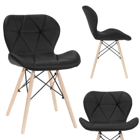 Krzesło Ripiano 48 x 44 x 73 cm czarny 1 szt.