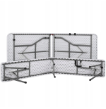 Stół i krzesła tworzywo sztuczne ZESTAW CATERINGOWY STÓŁ +2 ŁAWKI biały