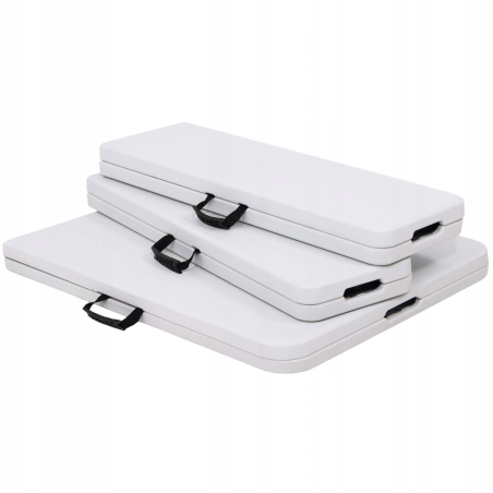 Stół i krzesła tworzywo sztuczne ZESTAW CATERINGOWY STÓŁ +2 ŁAWKI biały