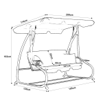 Huśtawka ogrodowa WZMACNIANA RELAX COMFORT szara