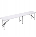 Stół i krzesła tworzywo sztuczne ZESTAW CATERINGOWY STÓŁ +2 ŁAWKI biały