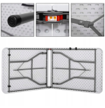 Stół i krzesła tworzywo sztuczne ZESTAW CATERINGOWY STÓŁ +2 ŁAWKI biały