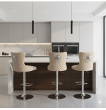 Hoker barowy, do kuchni, salonu, elegancki CRYSTAL VELVET BEŻOWY SL