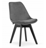 Krzesło skandynawskie nowoczesne do jadalni kuchni MILEO PREMIUM CIEMNO-SZARY VELVET