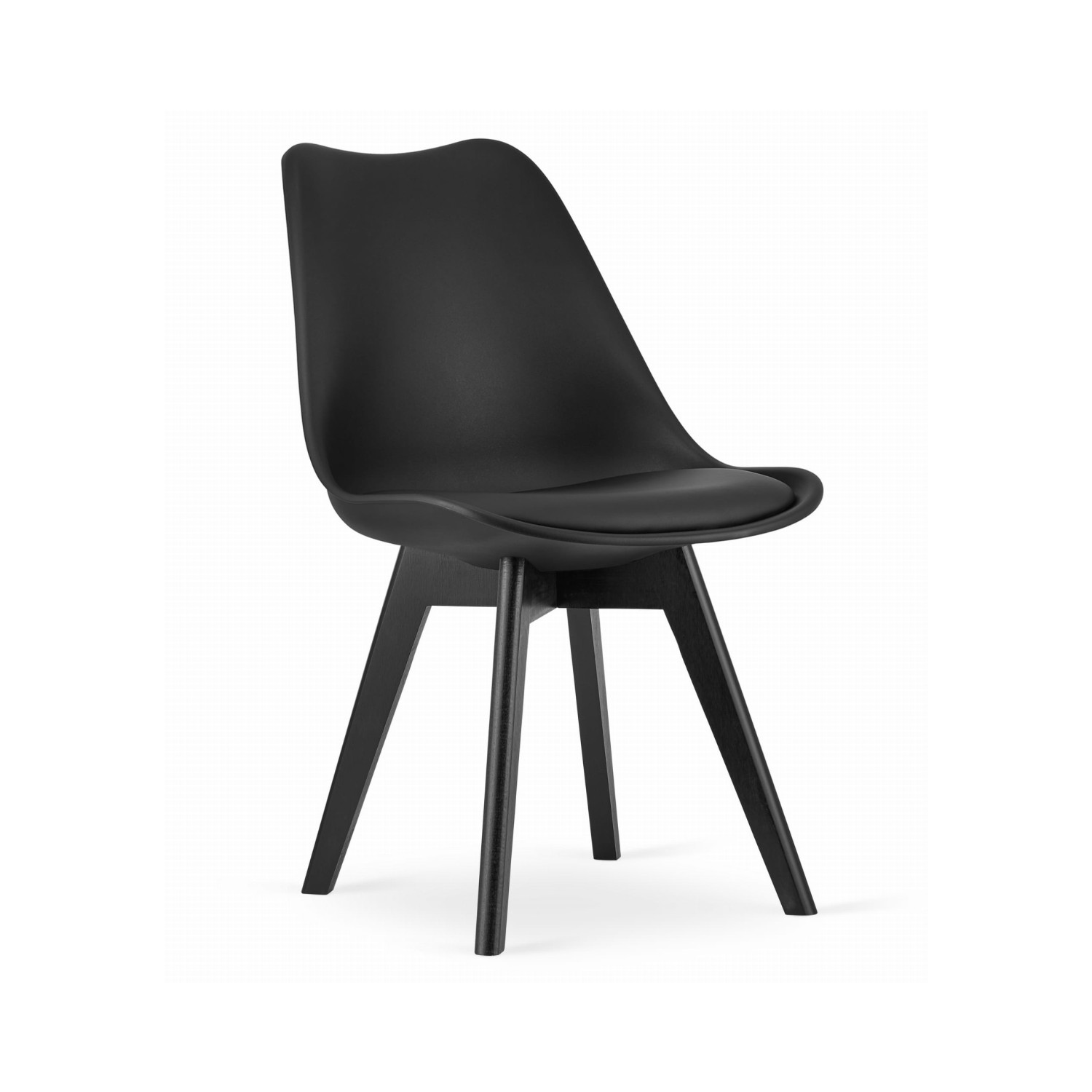 Krzesło skandynawskie nowoczesne do jadalni kuchni MILEO PREMIUM CZARNY EKO