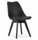 Krzesło skandynawskie nowoczesne do jadalni kuchni MILEO PREMIUM CZARNY EKO