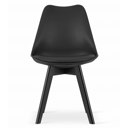 Krzesło skandynawskie nowoczesne do jadalni kuchni MILEO PREMIUM CZARNY EKO
