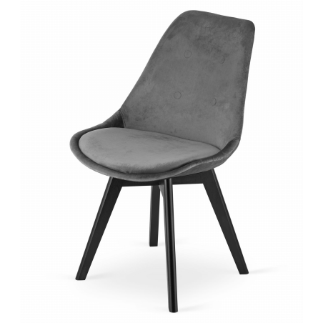 Krzesło skandynawskie nowoczesne do jadalni kuchni MILEO PREMIUM CIEMNO-SZARY VELVET