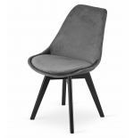 Krzesło skandynawskie nowoczesne do jadalni kuchni MILEO PREMIUM CIEMNO-SZARY VELVET