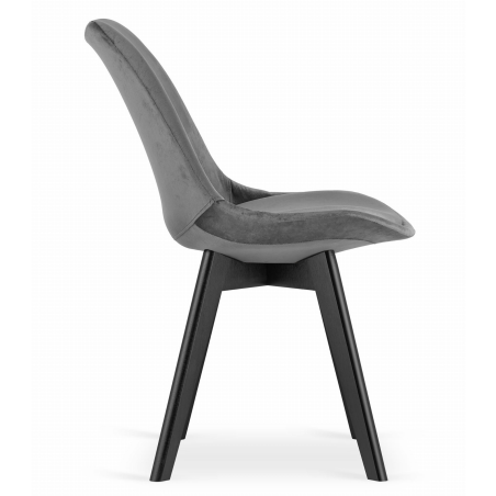 Krzesło skandynawskie nowoczesne do jadalni kuchni MILEO PREMIUM CIEMNO-SZARY VELVET