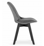 Krzesło skandynawskie nowoczesne do jadalni kuchni MILEO PREMIUM CIEMNO-SZARY VELVET