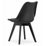Krzesło skandynawskie nowoczesne do jadalni kuchni MILEO PREMIUM CZARNY EKO