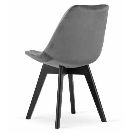 Krzesło skandynawskie nowoczesne do jadalni kuchni MILEO PREMIUM CIEMNO-SZARY VELVET