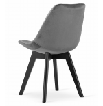 Krzesło skandynawskie nowoczesne do jadalni kuchni MILEO PREMIUM CIEMNO-SZARY VELVET