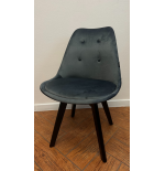 Krzesło skandynawskie nowoczesne do jadalni kuchni MILEO PREMIUM CIEMNO-SZARY VELVET