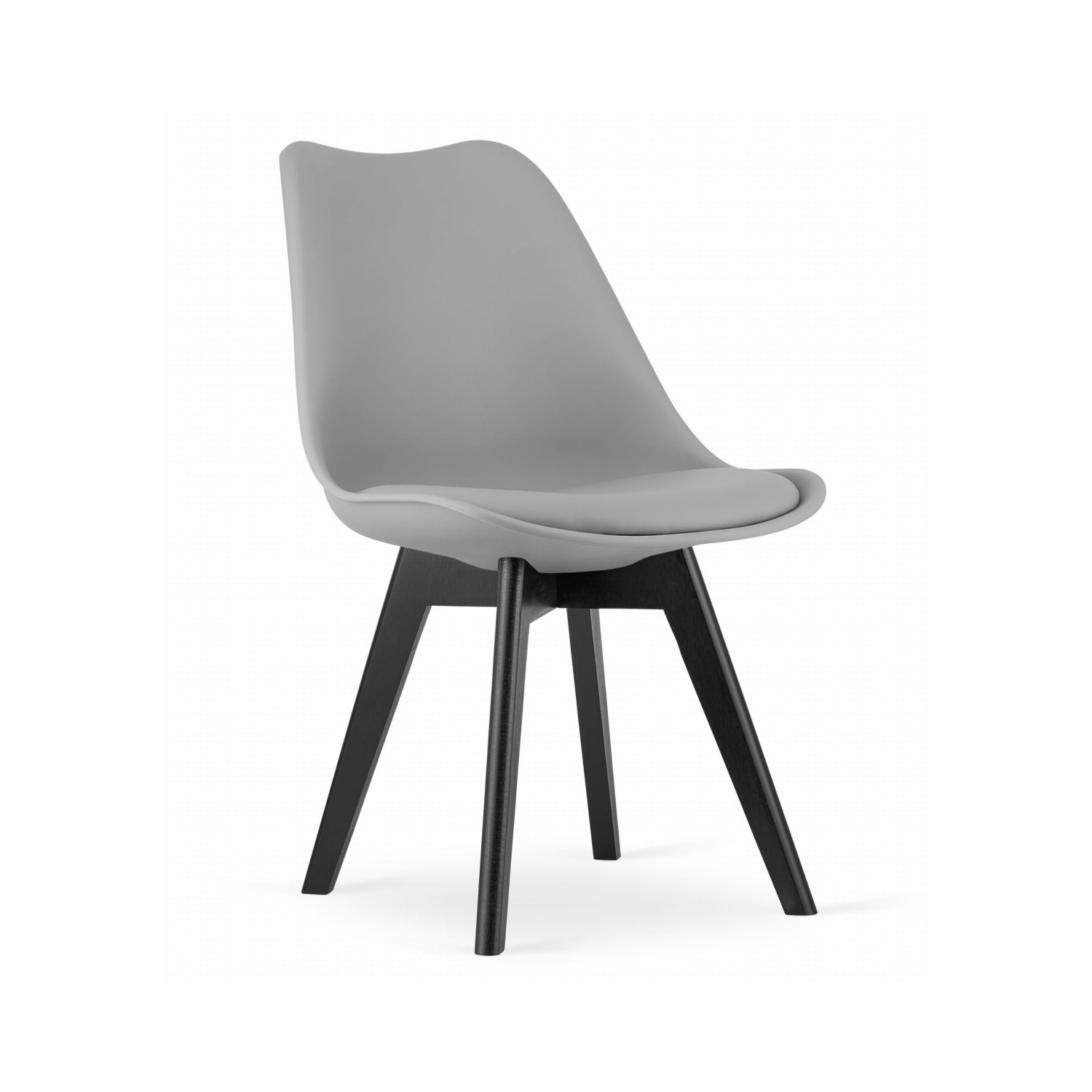 Krzesło skandynawskie nowoczesne do jadalni kuchni MILEO PREMIUM CIEMNO-SZARY EKO