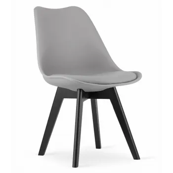 Krzesło skandynawskie nowoczesne do jadalni kuchni MILEO PREMIUM CIEMNO-SZARY EKO