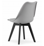 Krzesło skandynawskie nowoczesne do jadalni kuchni MILEO PREMIUM CIEMNO-SZARY EKO