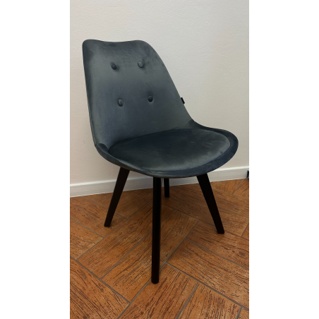 Krzesło skandynawskie nowoczesne do jadalni kuchni MILEO PREMIUM CIEMNO-SZARY VELVET