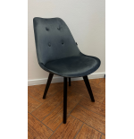 Krzesło skandynawskie nowoczesne do jadalni kuchni MILEO PREMIUM CIEMNO-SZARY VELVET