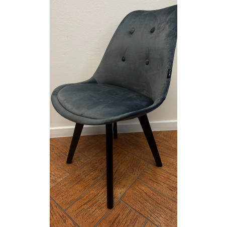 Krzesło skandynawskie nowoczesne do jadalni kuchni MILEO PREMIUM CIEMNO-SZARY VELVET